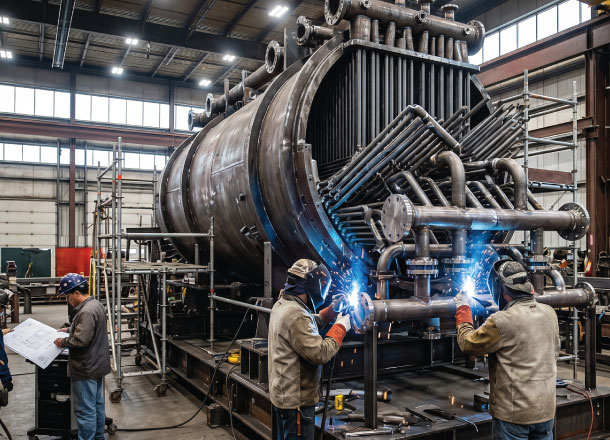 Industrial heat exchanger welding