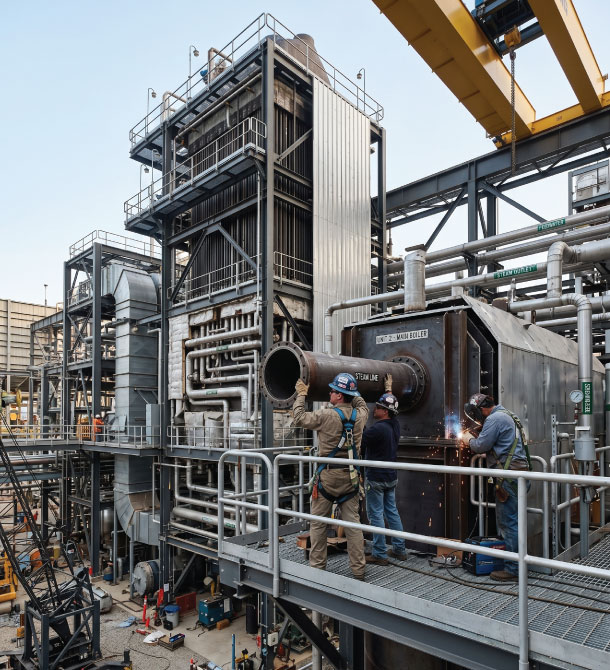 Industrial boiler welding work