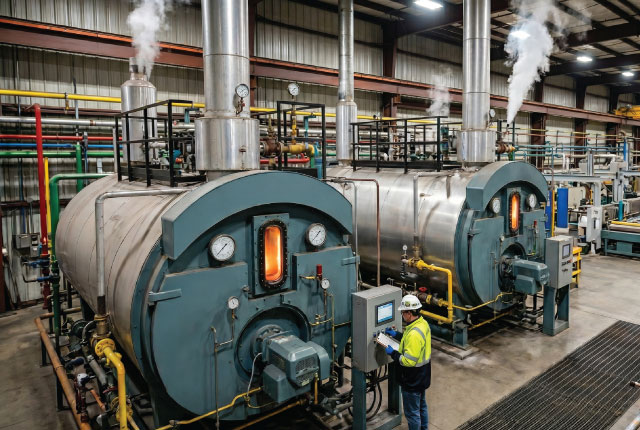 Industrial steam boiler system