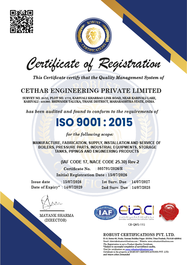 Cethar certificates ISO